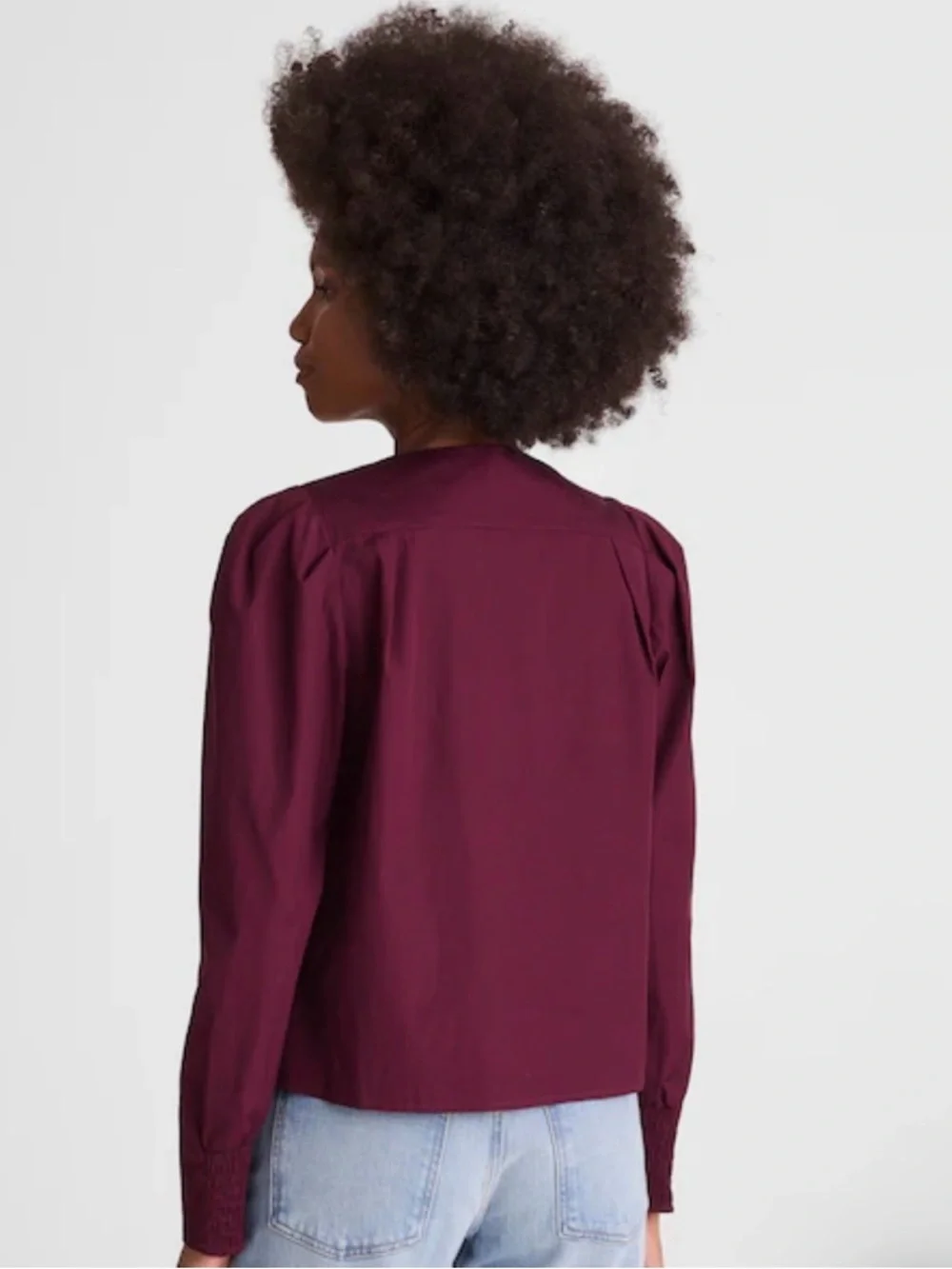 V-Neck Button-Front Top